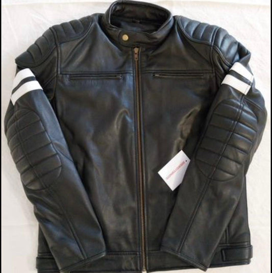 Giacca di vera pelle uomo White (L M: Large)