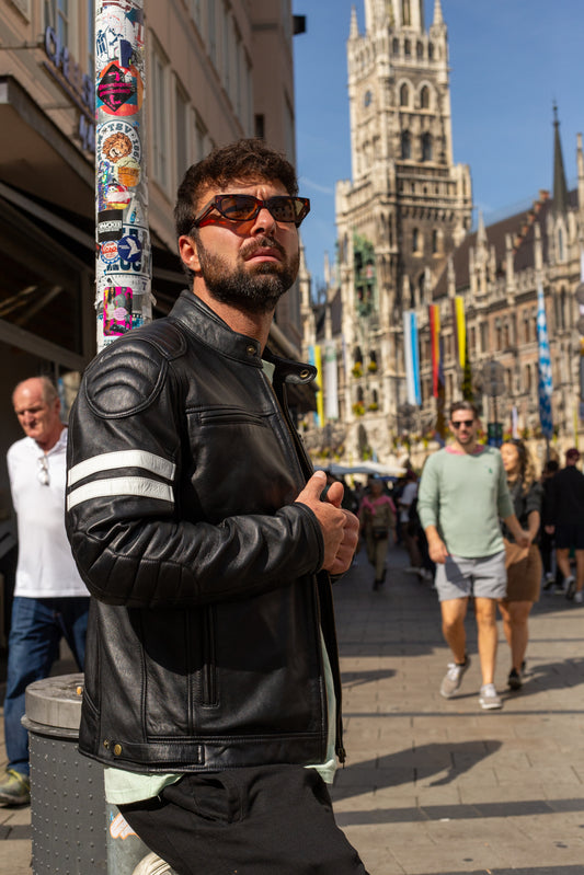 Giacca di vera pelle uomo White (L M: medium)