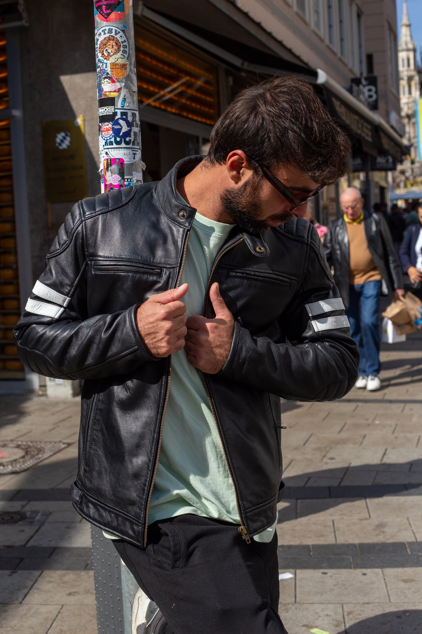 Giacca di vera pelle uomo White (L M: medium)