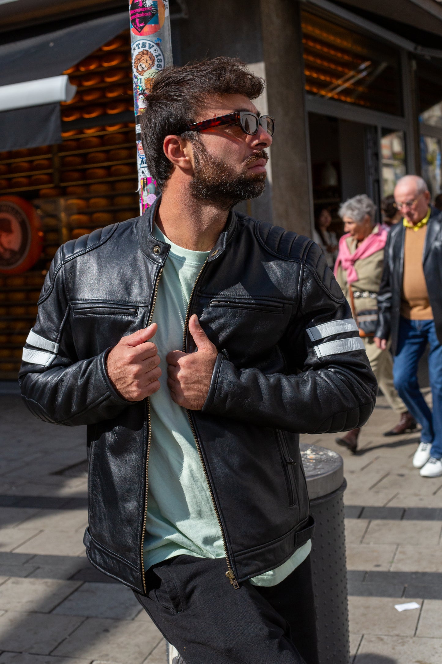 Giacca di vera pelle uomo White (L M: medium)